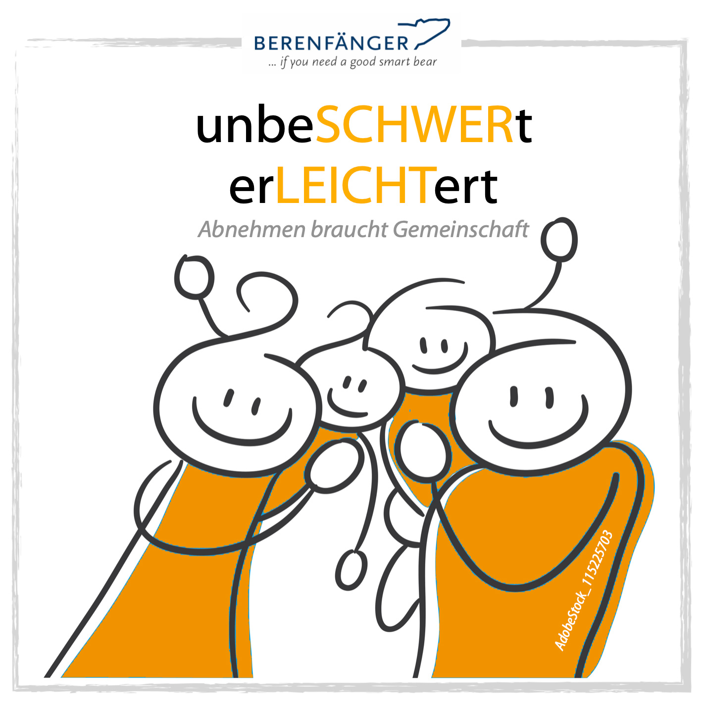 key-visual unbeSCHWERt erLEICHTert –Abnehmen braucht Gemeinschaft. Die neue Abnehm-Gruppe in Bonn. Mit Franny Harald Berenfänger