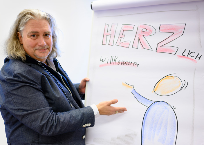 Franny Berenfänger am Flipchart